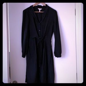 Black Rebecca Taylor silk shirt dress.